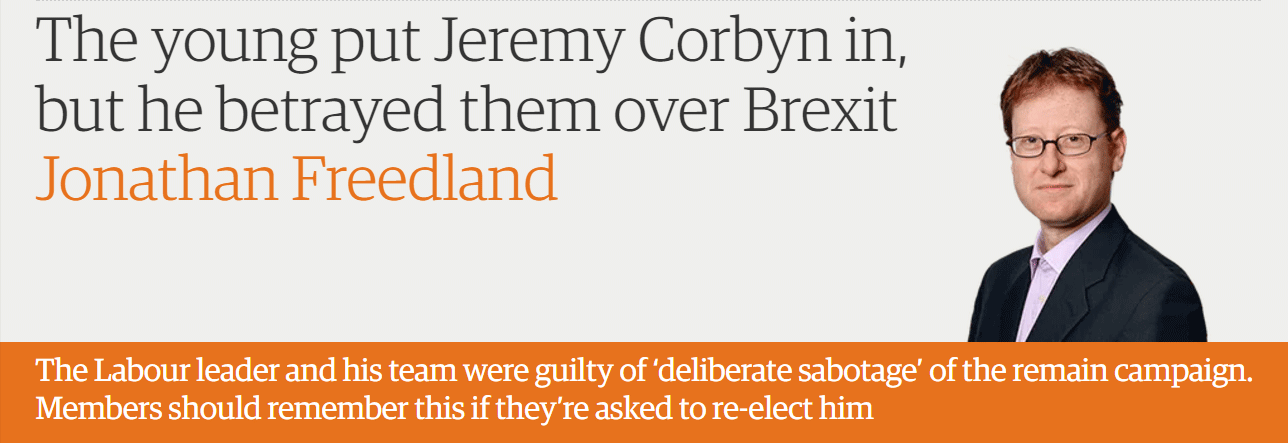 The young put Jeremy Corbyn in, but he betrayed them over Brexit