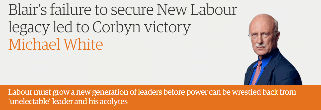 Blair's failure to secure New Labour legacy led to Corbyn victory