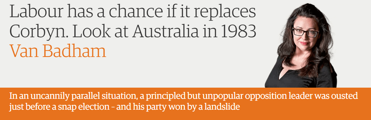 Labour has a chance if it replaces Corbyn. Look at Australia in 1983