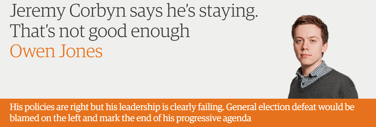 Jeremy Corbyn says he’s staying. That’s not good enough
